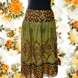 Banana Republic Silk Paisley Skirt